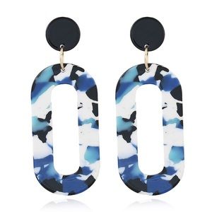 Zero hoops in blue acrylic